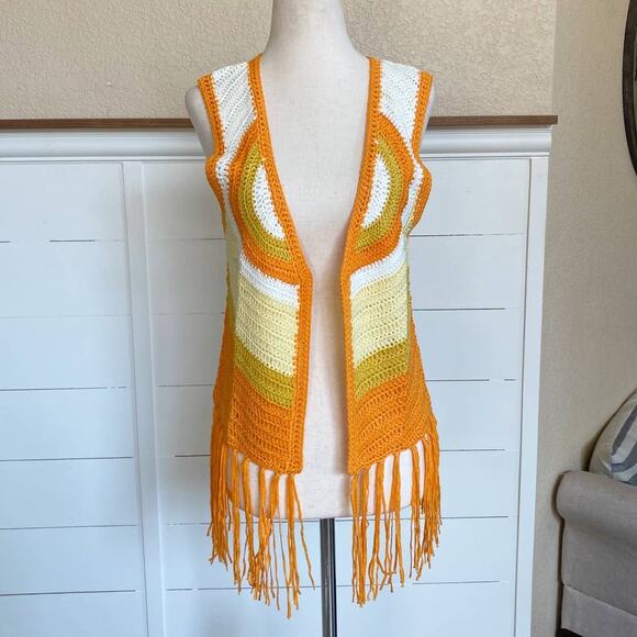 American Vintage Crochet Star Vest Orange Multi - M NWT - Picture 13 of 15